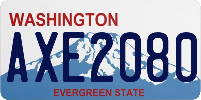 WA license plate AXE2080