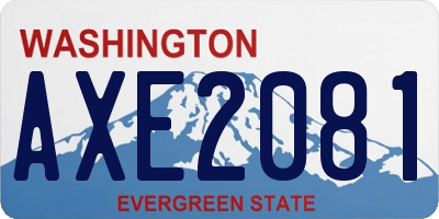WA license plate AXE2081