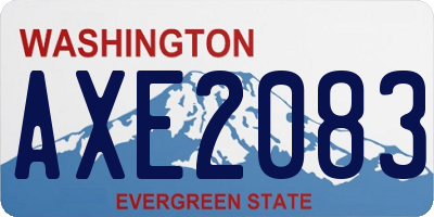 WA license plate AXE2083