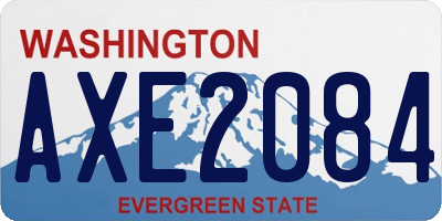 WA license plate AXE2084