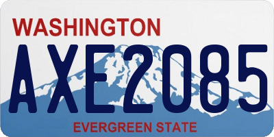 WA license plate AXE2085