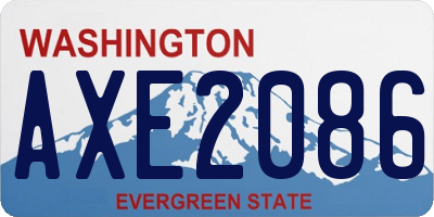 WA license plate AXE2086