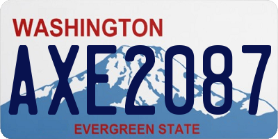 WA license plate AXE2087