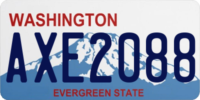 WA license plate AXE2088