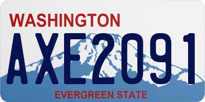 WA license plate AXE2091