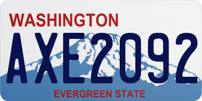 WA license plate AXE2092