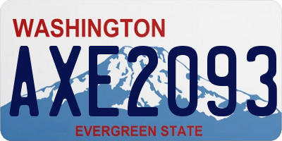 WA license plate AXE2093