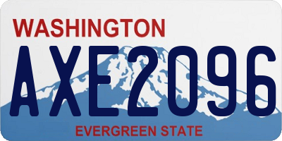 WA license plate AXE2096
