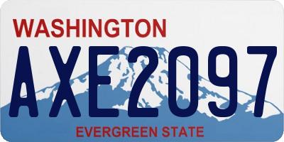 WA license plate AXE2097