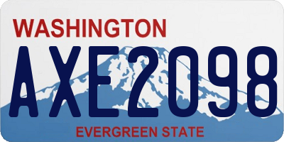 WA license plate AXE2098