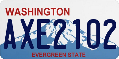 WA license plate AXE2102