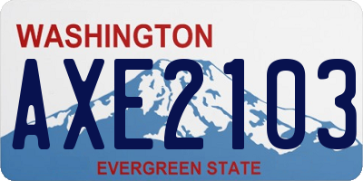 WA license plate AXE2103