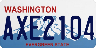 WA license plate AXE2104