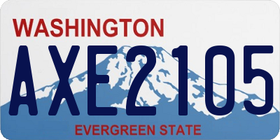 WA license plate AXE2105