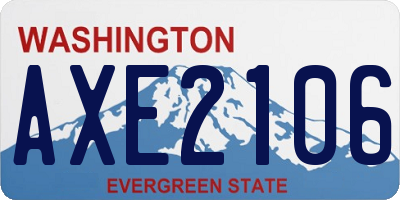 WA license plate AXE2106
