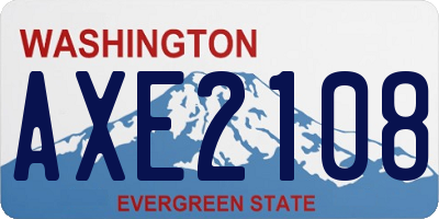 WA license plate AXE2108