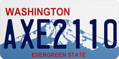 WA license plate AXE2110