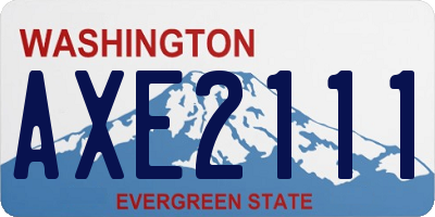 WA license plate AXE2111