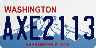 WA license plate AXE2113