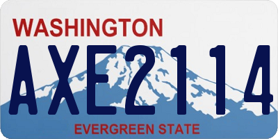 WA license plate AXE2114