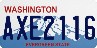WA license plate AXE2116