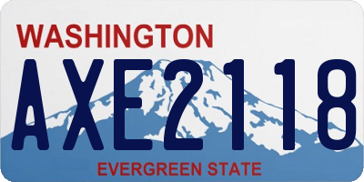 WA license plate AXE2118