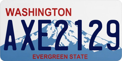 WA license plate AXE2129