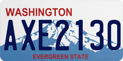 WA license plate AXE2130