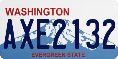 WA license plate AXE2132