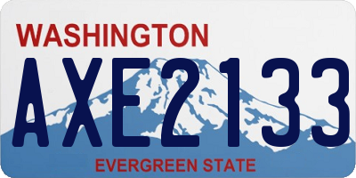 WA license plate AXE2133