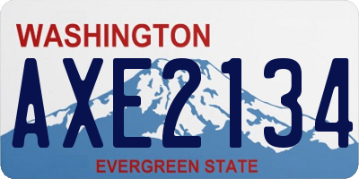 WA license plate AXE2134