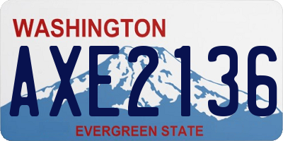 WA license plate AXE2136