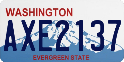 WA license plate AXE2137