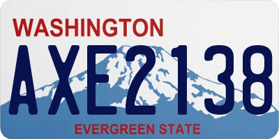 WA license plate AXE2138