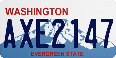 WA license plate AXE2147