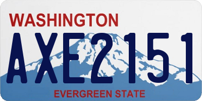 WA license plate AXE2151