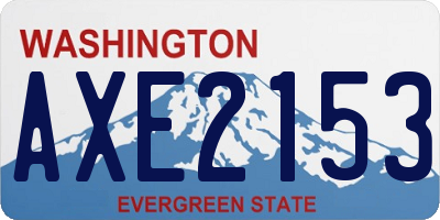WA license plate AXE2153