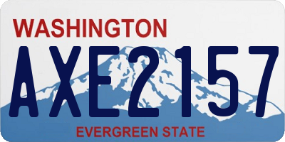 WA license plate AXE2157