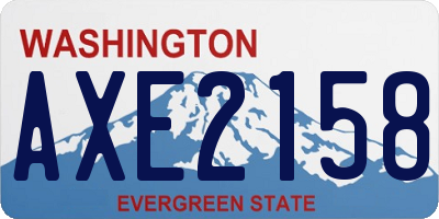WA license plate AXE2158