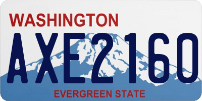 WA license plate AXE2160