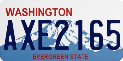 WA license plate AXE2165