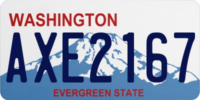 WA license plate AXE2167