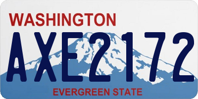 WA license plate AXE2172