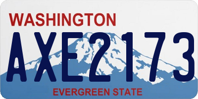 WA license plate AXE2173