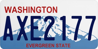 WA license plate AXE2177