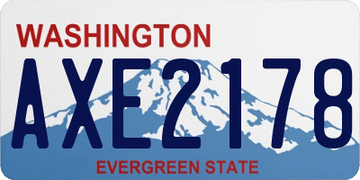 WA license plate AXE2178