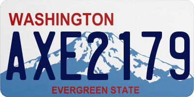 WA license plate AXE2179