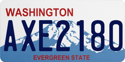 WA license plate AXE2180