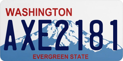 WA license plate AXE2181