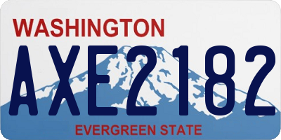 WA license plate AXE2182